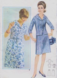 3474 BUTTERICK 1960S JACKET, SKIRT 2 PIECE DRESS PATTERN 40, 42"B